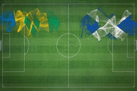 Saint Vincent and the Grenadines vs Scotland Soccer Match, national colors, national flags, soccer