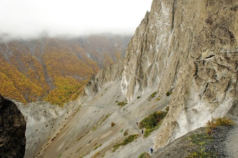 Landscape way to Thilicho, Khangsar, Manang, Nepal, Asia