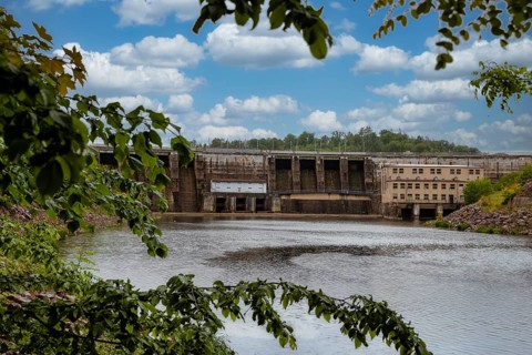 Zschopau Saxony River landscape Wall Dam