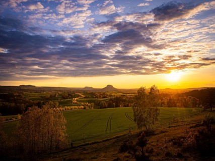 Sunset at Adamsberg, Altendorf, Saxony, Germany, Europe
