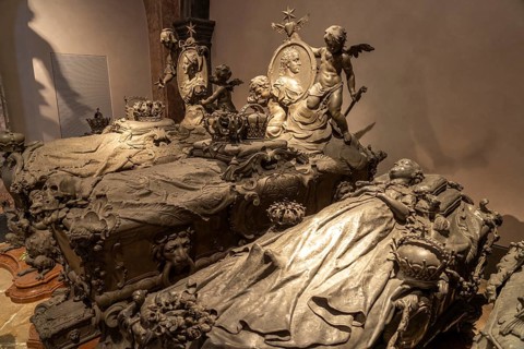 Sarcophagi in the Capuchin Crypt in Vienna, Austria, Europe
