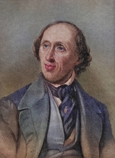 Hans Christian Anderson, 1805-1875, Danish author, writer of fairy tales, illustration from the