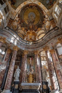 Interior of the Court Chapel of the Würzburg Residence, consecrated in 1743, Würzburg, Lower