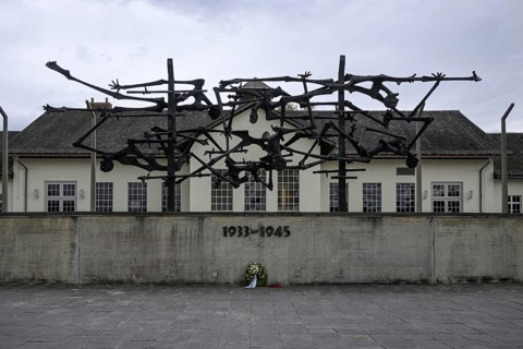 Sculpture by Nandor Glid in the former Dachau concentration camp, concentration camp memorial,