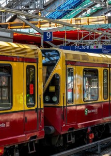 S-Bahn, platform and construction work at Berlin Ostbahnhof, Friedrichshain, Berlin, Germany,