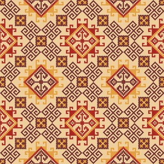 Traditional Georgian folk art embroidery vector pattern
