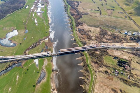 Elbe bridge, Wittenberge, Elbe bridge, state of construction, federal motorway 14, BAB A14, Elbe,