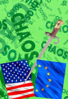 Symbolic image, chaos caused by America-first policy, EU and Germany under political pressure,