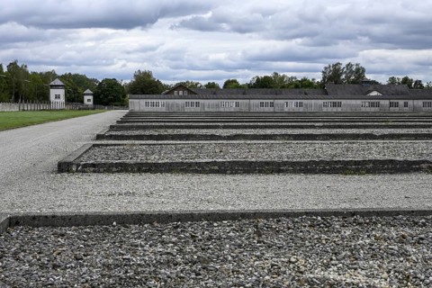 Reconstructed prisoner barracks in the former Dachau concentration camp, now a concentration camp