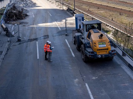 Demolition work, motorway construction site Berlin, A 100 at ICC, Berlin, Germany, Europe