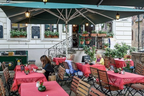 Restaurant zum Paddenwirt, beer garden, Old Town, Nikolaikirchplatz, Nikolaiviertel, Mitte, Berlin,