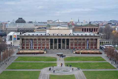 Altes Museum, Lustgarten, view from the roof terrace of the Humboldt Forum, Museum Island, Mitte,