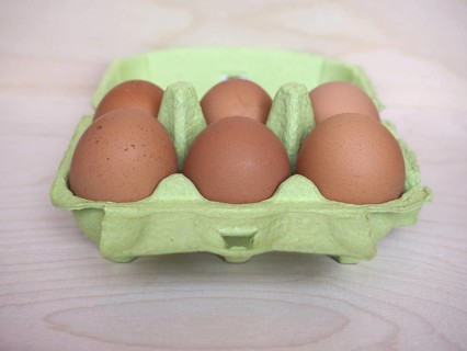 Half dozen eggs carton