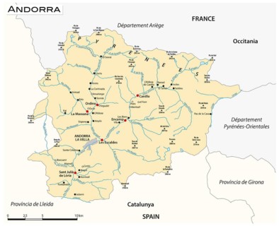 Vector map of the Principality of Andorra