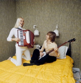 ABBA. Agnetha Fältskog. Singer. Member of the pop group ABBA. Born 1950. Pictured here at home with