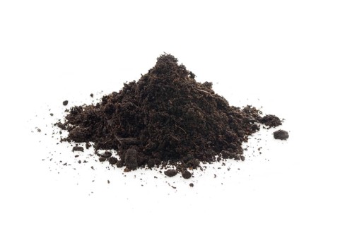 Organic potting soil mix enriched with compost, used in horticulture and gardening. Closeup of an