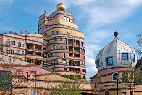 Waldspirale, Hundertwasser House, Darmstadt, Hesse, architect Friedensreich Hundertwasser, Germany,