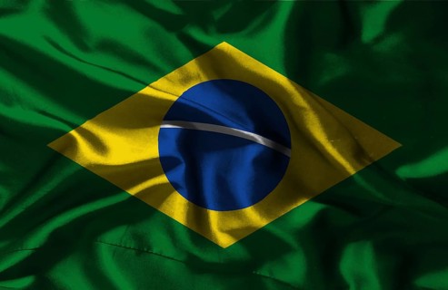 Brazil flag with texture on a background