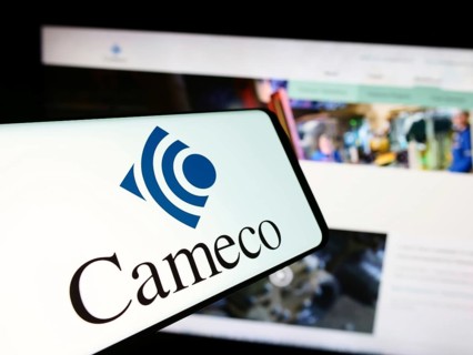 Stuttgart, Germany, 07-21-2024: Mobile phone with logo of Canadian uranium mining company Cameco