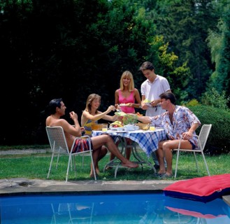 Garden party young people Swimming pool, pool
