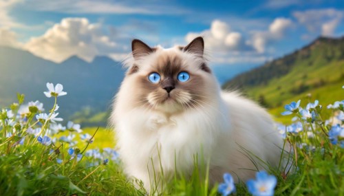 AI generated, animal, animals, mammal, mammals, cat, cats, ragdoll cat, one, single animal,