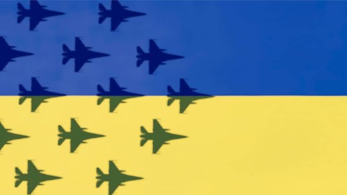 Symbolic image on the subject of fighter jet deliveries to Ukraine