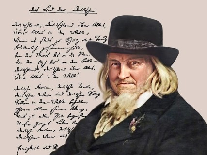 August Heinrich Hoffmann, Hoffmann von Fallersleben, 1798 –1874, German poet, digital edited
