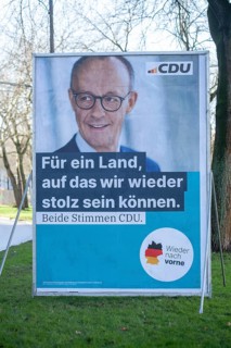 Election poster of the CDU party for the 2025 Bundestag election with chancellor candidate