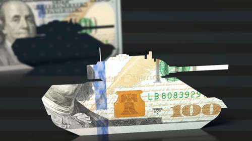 Symbolic image on the topic of financing the U.S. Army