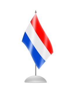 The Netherlands flag. Table Flag. Isolated on white