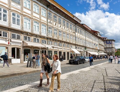 Historic buildings Largo do Toural, Toural square, city of Guimaraes, northern Portugal