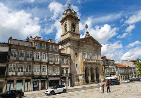 Basilica church of Saint Peter, Largo do Toural, Toural square, city of Guimaraes, northern