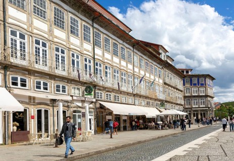 Historic buildings Largo do Toural, Toural square, city of Guimaraes, northern Portugal