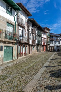 Historic buildings in Praça de São Tiago, city of Guimaraes, northern Portugal