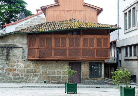 Historic medieval building, Casa das Rótulas, city of Guimaraes, northern Portugal