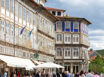 Historic buildings Largo do Toural, Toural square, city of Guimaraes, northern Portugal