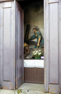 Passos de Santa Maria chapel, station of the cross, Christ falls for the second time, Guimaraes,