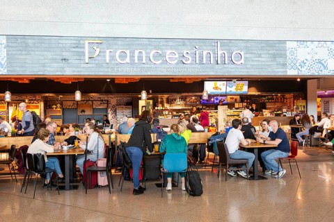 Francesinha cafe restaurant departure lounge area, Aeroporto Francisco Sa Carneiro, Porto airport,