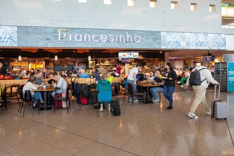 Francesinha cafe restaurant departure lounge area, Aeroporto Francisco Sa Carneiro, Porto airport,