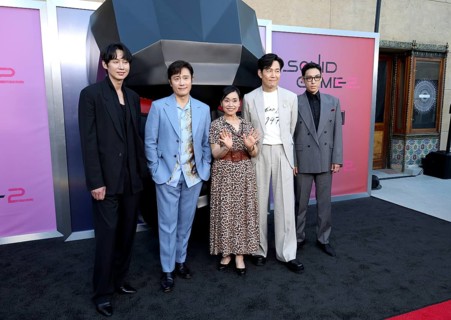Park Sung Hoon, Lee Byung-hun, Kang Ae-shim, Lee Jung-jae and Choi Seung-hyun at Netflix's 'Squid