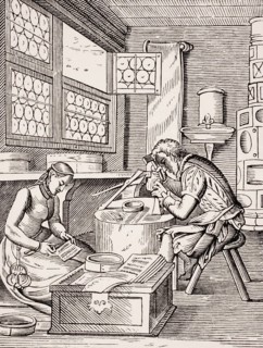 Closure maker. Reproduction of a woodcut from the 16th century by Jost Amman from the 19th century,