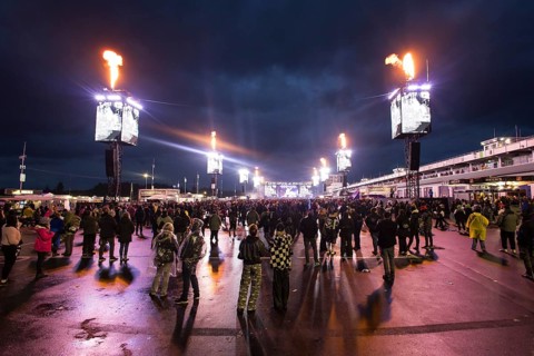 Main stage with monitors at the Rock am Ring Festival on Friday, Nürburgring race track race track,