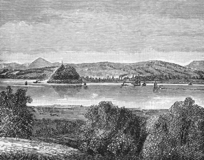 The Clyde opposite Dumbarton Castle, c. 1870, Strathclyde, Scotland, digital reproduction of a