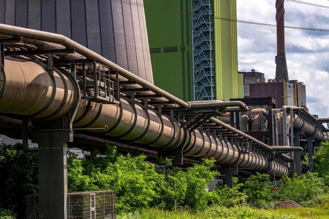 Pipelines for various gases, blast furnace gas, Thyssenkrupp Steel steelworks in