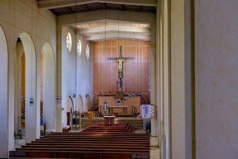 Christkönig parish church, Penzberg, Upper Bavaria, Bavaria, Germany, Europe
