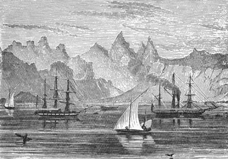 Harbour of Aden, around 1870, Yemen, digital reproduction of a historical model, Asia