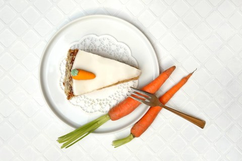 Carrot cake and carrots on a plate, carrot cake, carrot cake