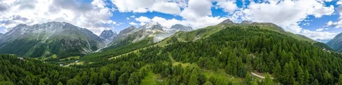 Picturesque mountain landscape, with mountain peaks Mont Collon and Mont Blanc de Cheilon, mountain