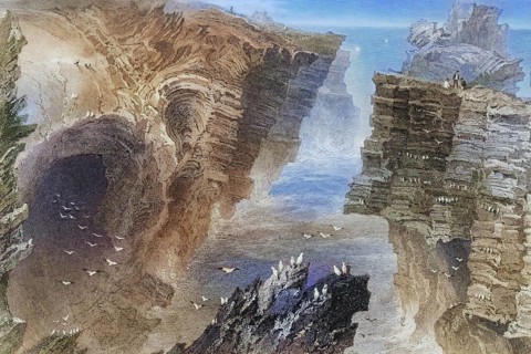 Puffin Hole, near Kilkee, County Clare, Ireland, from the Landscape and Antiquities of Ireland,