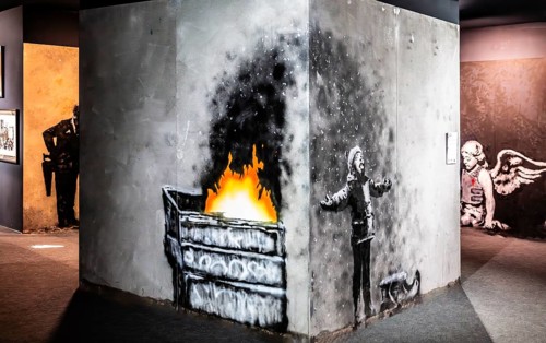 Banksy - Season's Greetings, problem of particulate matter and air pollution, 2018, Port Talbot,